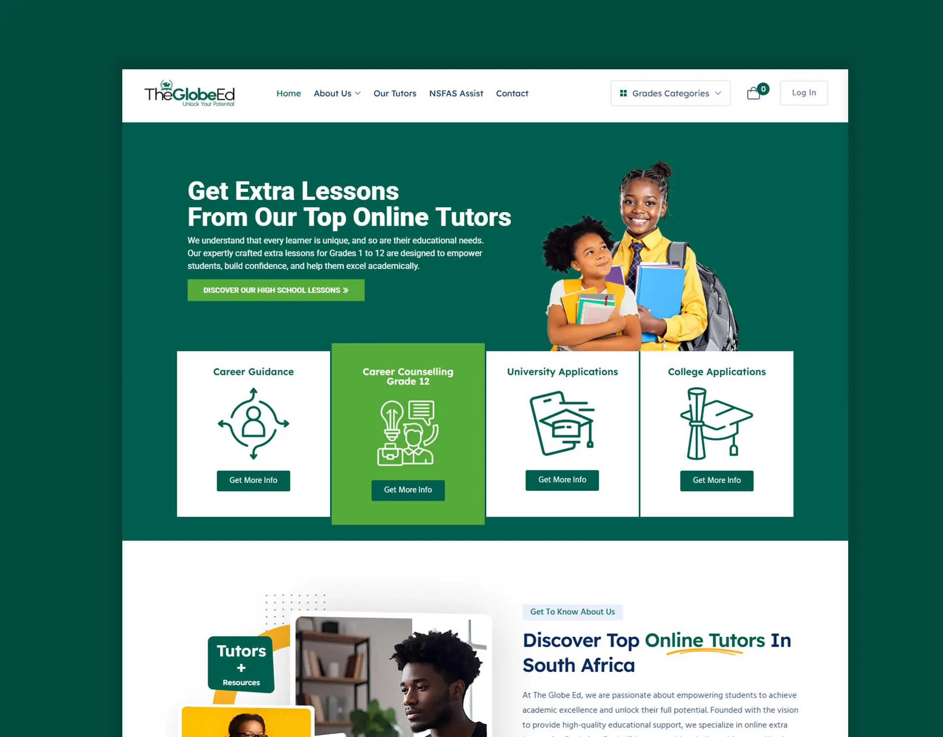Globe Ed Online Classes website design